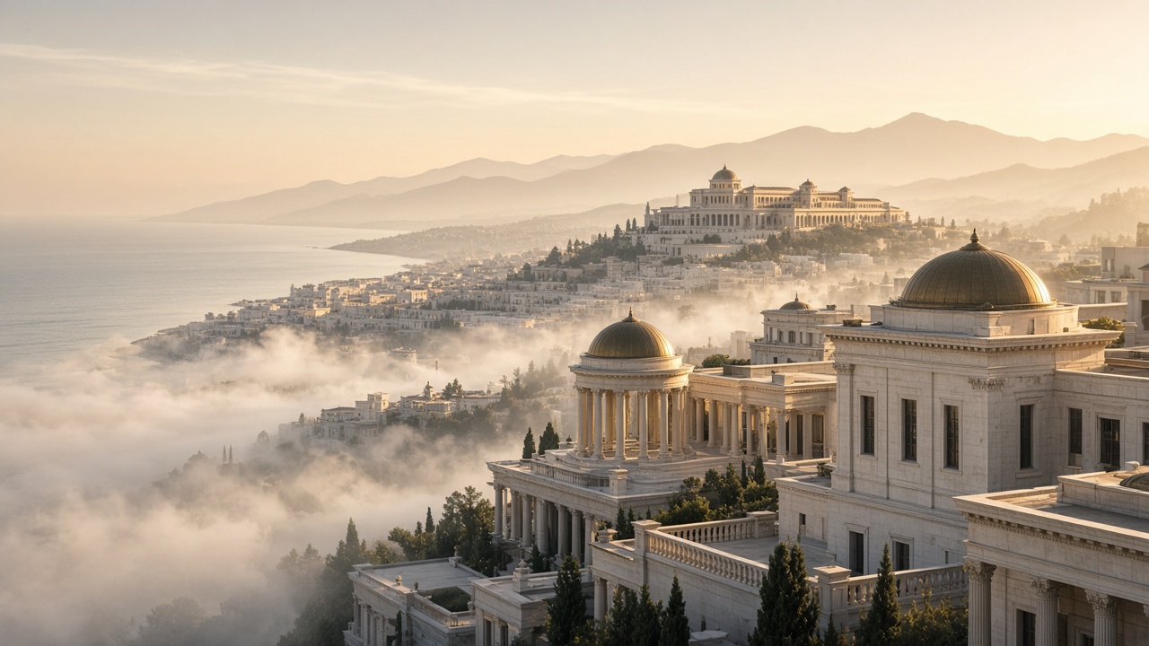Plate III. The City. Dawn over a civilization built for longevity and flourishing.